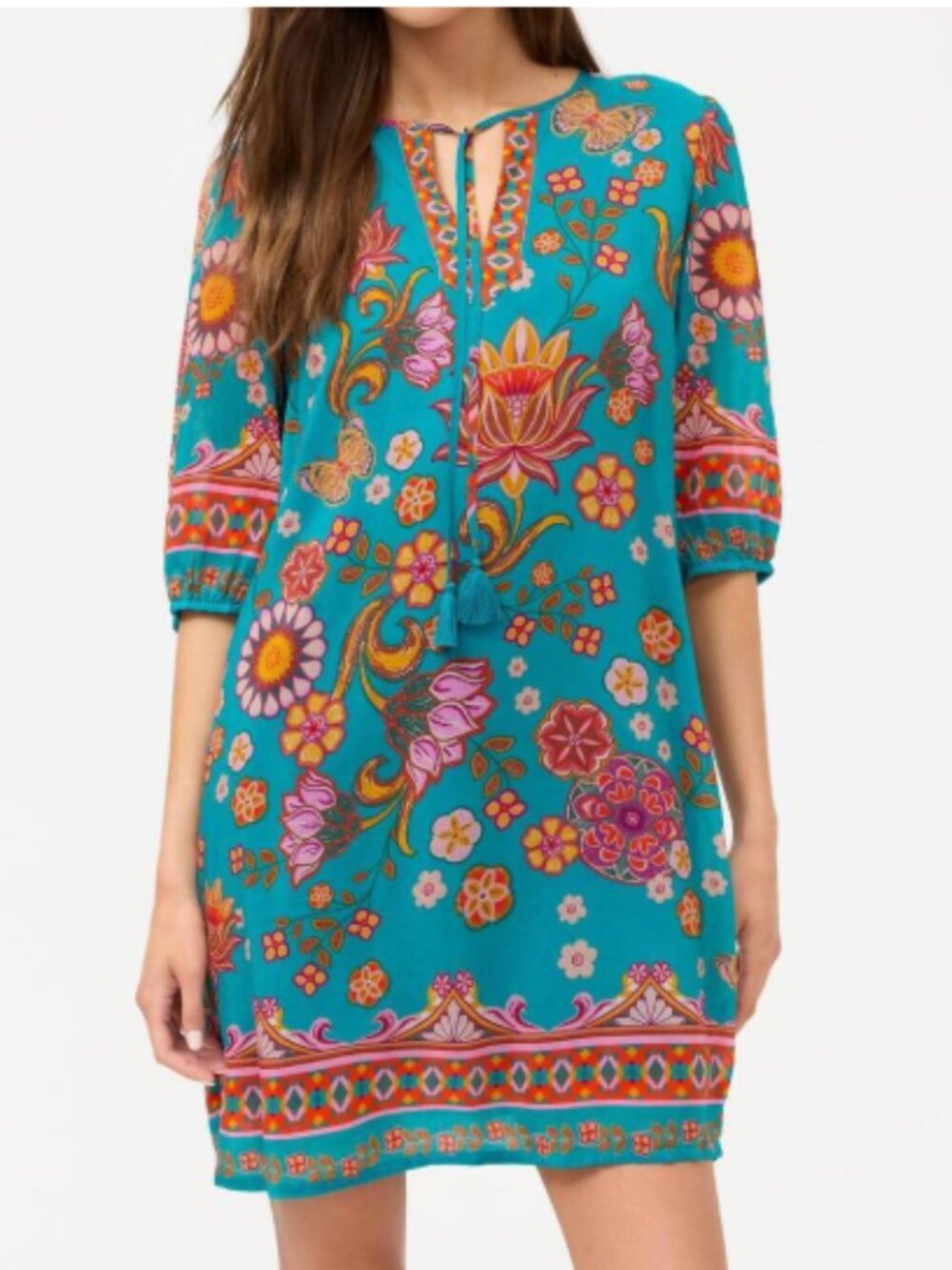 JOHNNY WAS Lavinia Lined Dress in Dark Endora XXL